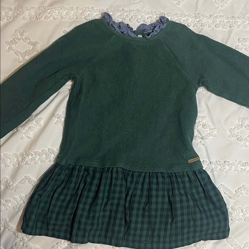 Laranjinha Green Kids Long Sleeve Dress Size 4A